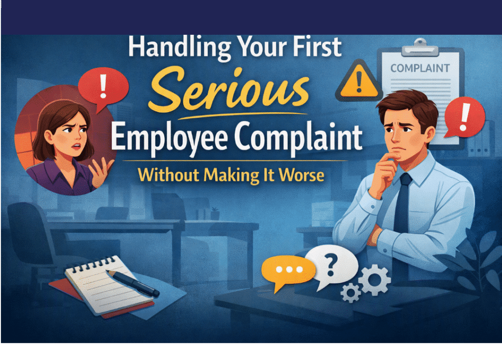 Handling employee complaints in small business blog graphic